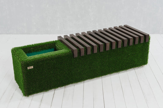 Dark Sherwood Bench With A Niche